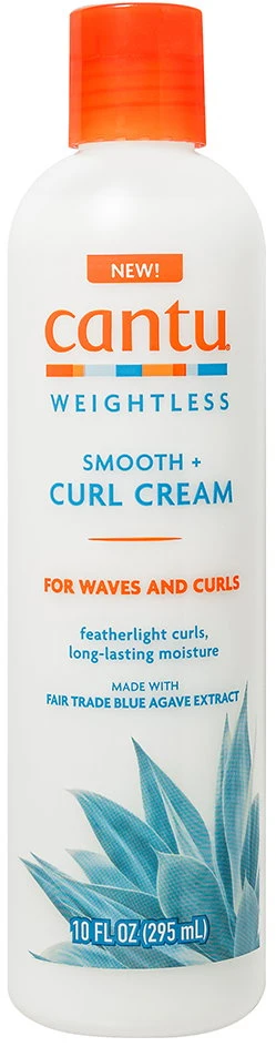 Cantu Weightless Smooth + Curl plaukų nenuplaunamas kreminis kondicionierius garbanoms formuoti, 295 ml