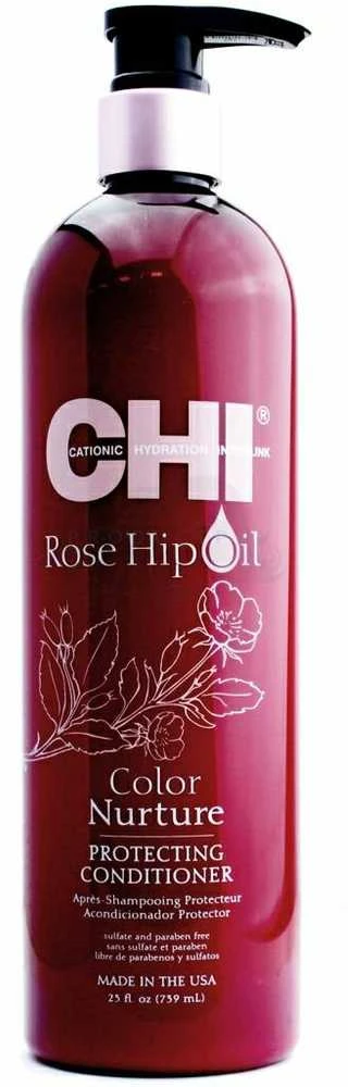 Farouk Systems CHI Rose Hip Oil kondicionierius dažytiems plaukams su erškėtuogių aliejumi, 739 ml