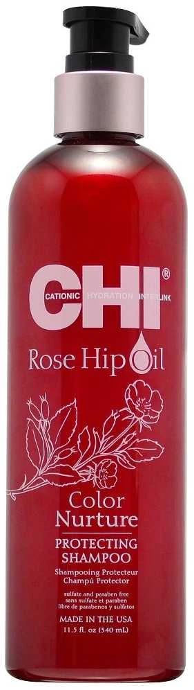 Farouk Systems Dažytų plaukų šampūnas CHI Rose Hip Oil Šampūnas 340ml
