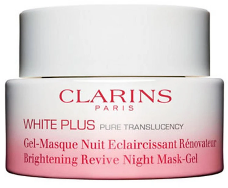 Clarins Baltas Plus Brightening Revive Night Mask-Gel Face Mask moterims, 50 ml