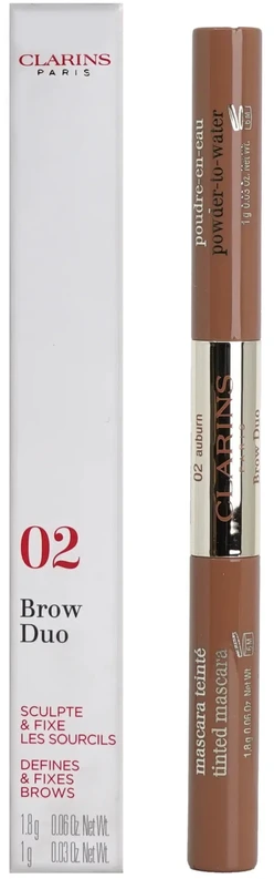 Clarins Brow Duo Defining & Long Lasting Eyebrow Pieštukas Eyebrow Kreminis Pieštukas & Gel 2-In-1 02 Auburn 2.8 g
