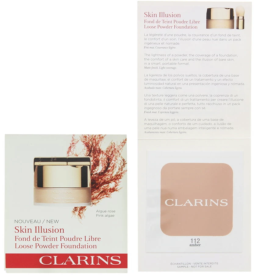 Clarins, Skin Illusion, Loose Powder Foundation, 112, Amber, *Sample