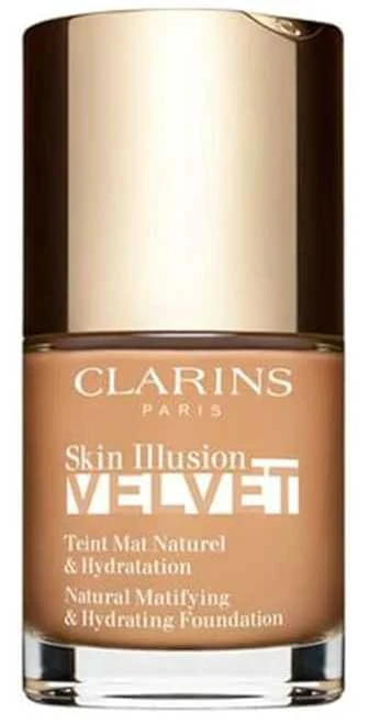 „Clarins Skin Illusion Velvet Matte Natural Finish“ skystas makiažo pagrindas, 112C Amber, 30 ml