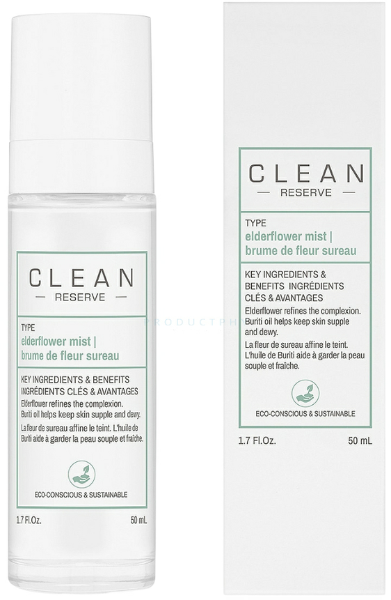 „Clean Reserve“ – drėkinamasis šeivamedžio žiedų purškiklis veidui, 50 ml