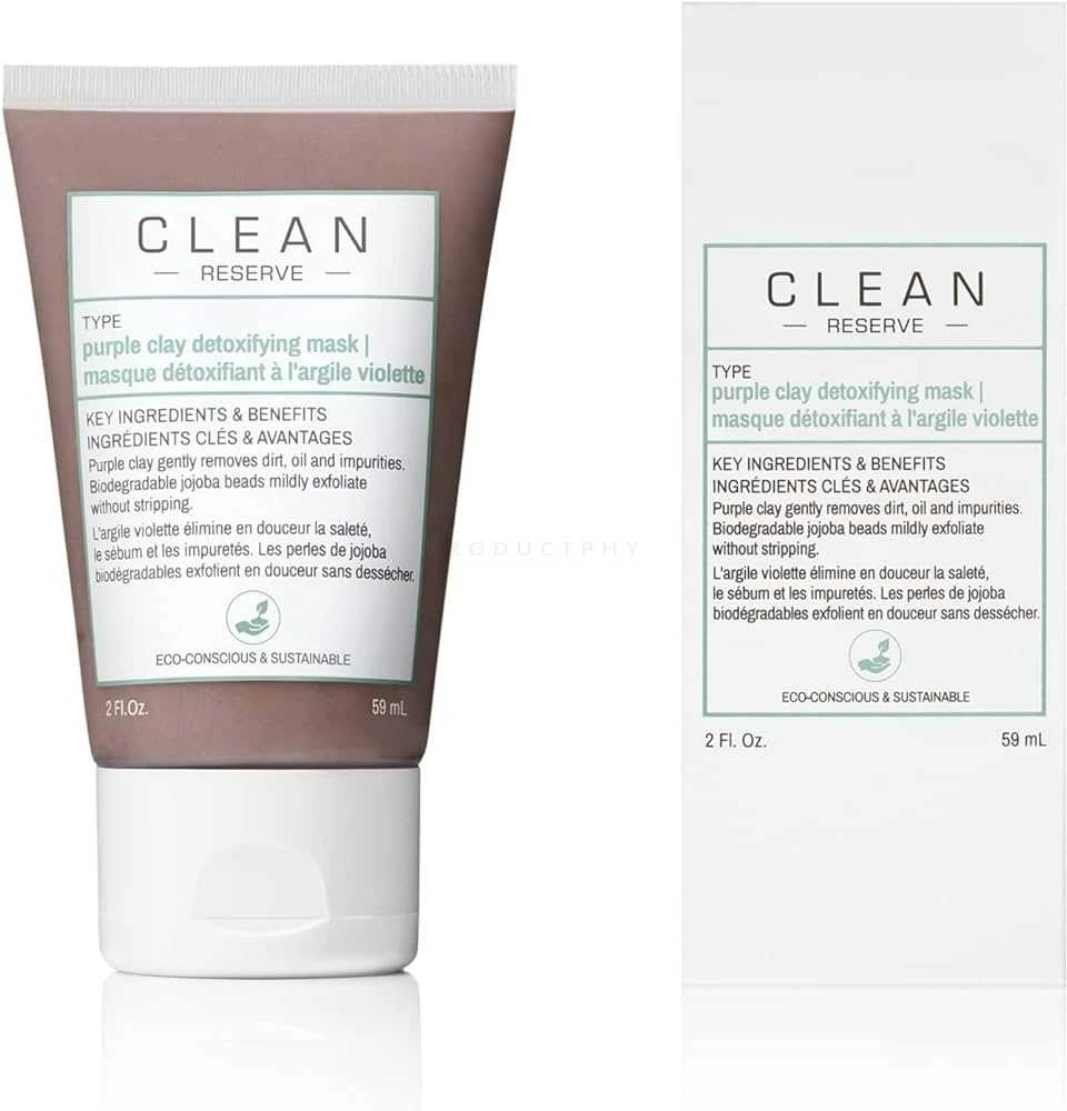 Clean Švarios, Rezervinės - Violetinės molio, detoksikuojanti, molio kaukė, 59 ml