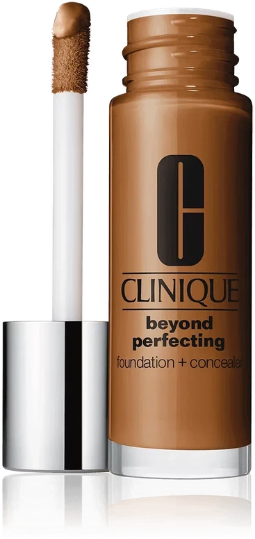 „Clinique Beyond Perfecting Paraben-Free Matte Finish“ skystas makiažo pagrindas ir kaukė 2-in-1, 28 gvazdikėliai, 30 ml