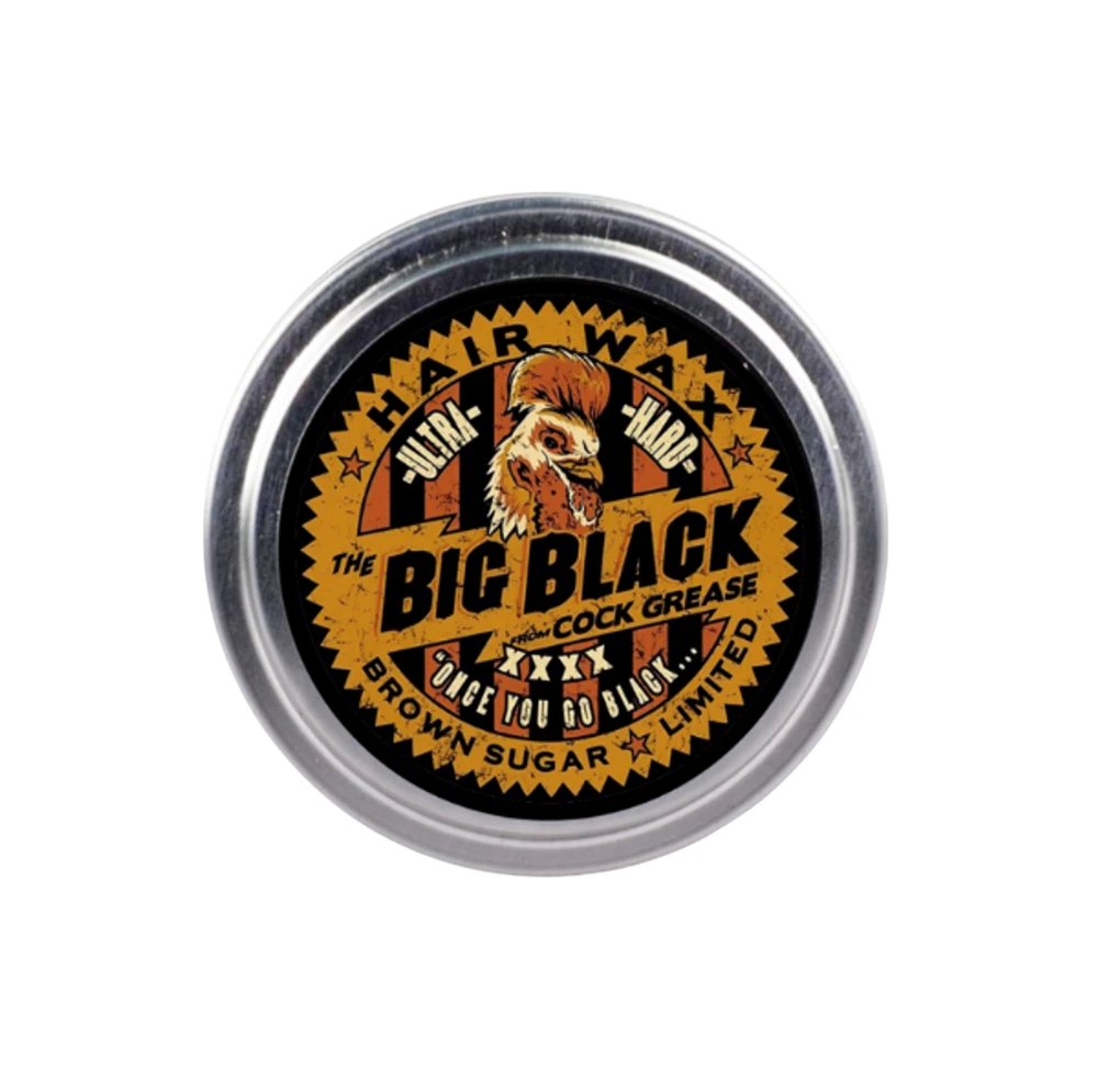 „Cock Grease Ultra Hard The Big Juodas XXXX“ plaukų formavimo pomada, suteikianti plaukams ryškumo ir tekstūros, stiprios fiksacijos, 50 g