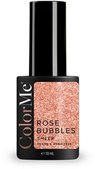 ColorMe Cosmetics Rose Bubbles Sheer Semi-Permanent Nagų lakas Transparent, 10 ml
