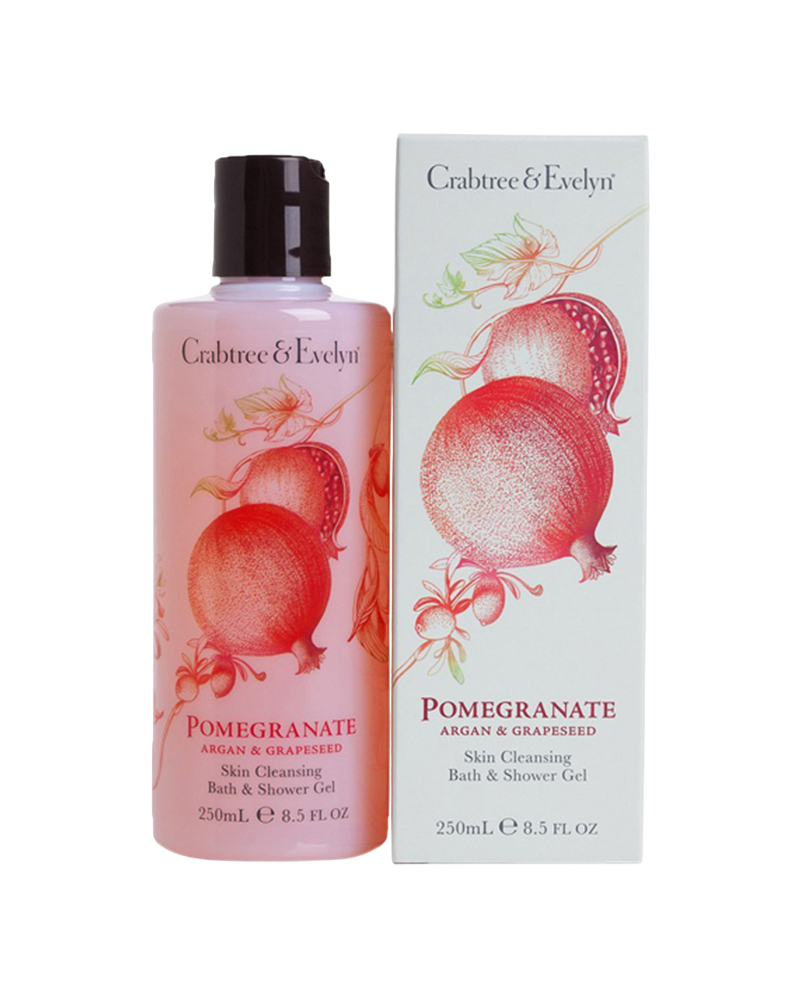 Crabtree & Evelyn Pomegranate Argan & Grapeseed valomoji dušo želė Visų tipų odai, 250 ml
