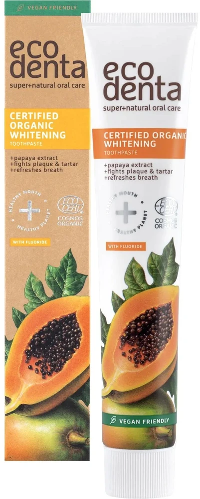 Ecodenta Organic Whitening Dantų balinanti dantų pasta su papaja 75ml