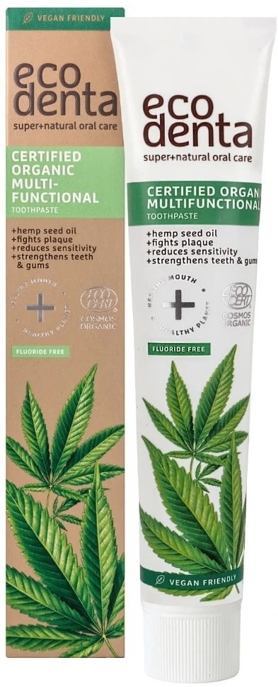 Ecodenta daugiafunkcinė dantų pasta – kanapių aliejus 75ml