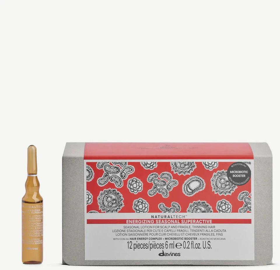 Davines NaturalTech Energizing Seasonal Superactive Hair Serum, 12 vnt., 6 ml