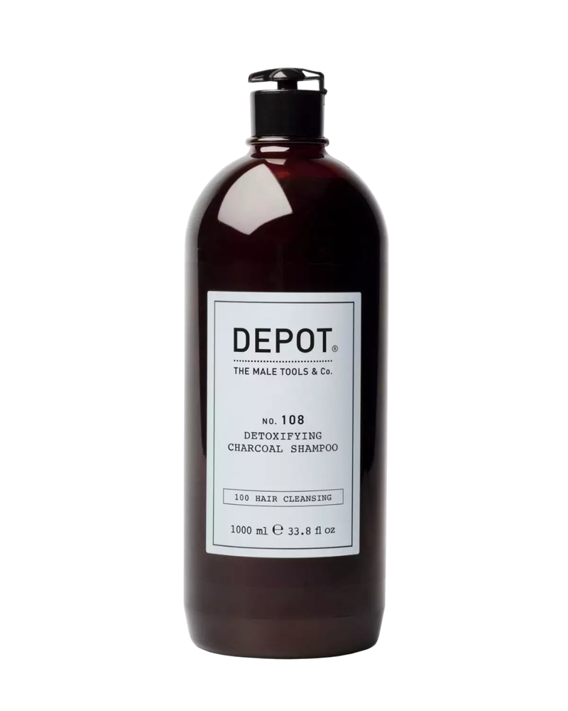 Depot 100 Hair Cleansing No. 108 Charcoal Hair Šampūnas Detoxifying, 1000 ml