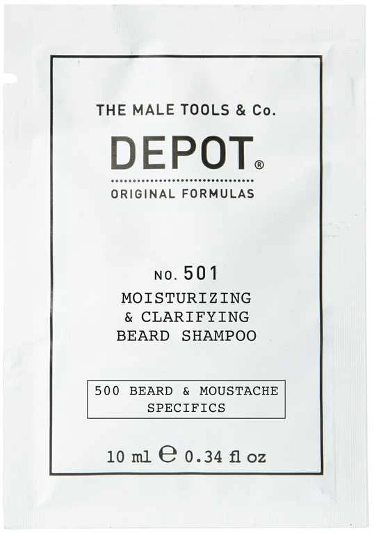 Depot, 500 Beard - Mustache Specifics No. 501, Pro-Vitamin B5, Beard Šampūnas, Moisturizing - Gaivinantis, 10 ml