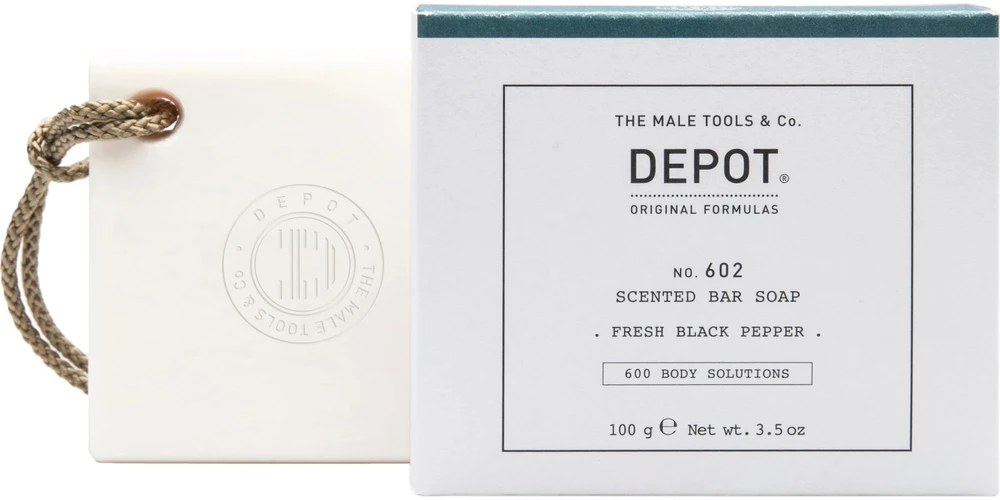 Depot 600 Body Solutions No. 602 Botanical Complex Cleansing Fresh Juodas Pepper Scented Soap Bar Spicy Notes, 100 g