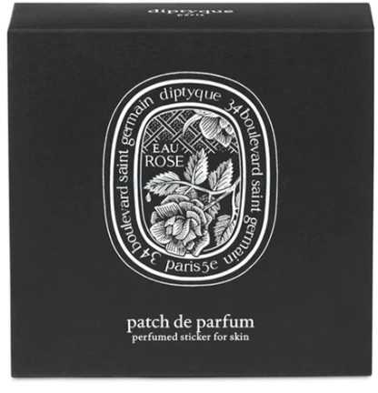 „Diptyque Eau Rose - Patch De Parfum“ kūno lipdukų rinkinys, kvepiantys gėlių aromatai odai, juodas, 5 vnt.