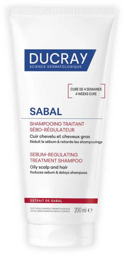 Ducray Sabal Sebum Regulating Treatment Šampūnas sebumo išsiskyrimą reguliuojantis šampūnas, 200 ml