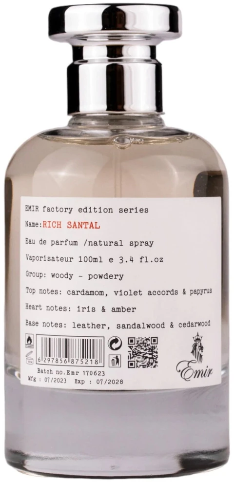 Emir Rich Santal Factory Edition EDP parfumuotas vanduo unisex, 100 ml