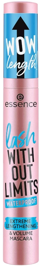 Essence Lash Without Limits Atsparus vandeniui Extreme Lenghtening & Volum Lashes Blakstienų tušas 03 Juodas, 13 ml