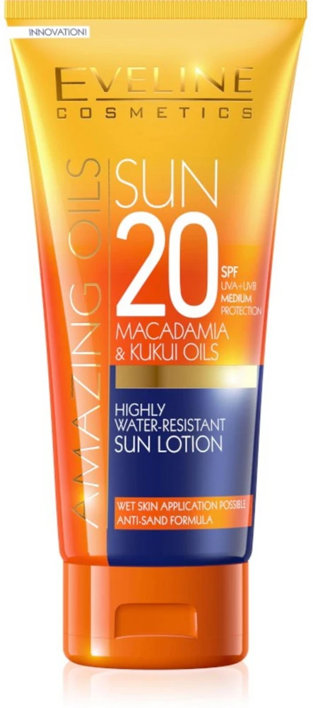Eveline Cosmetics Amazing Oils Macadamia Oil maitinantis kremas nuo saulės SPF20, 200 ml