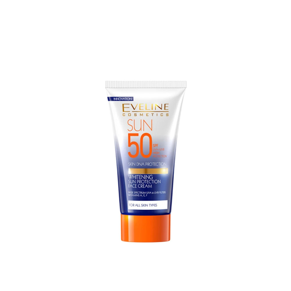 Eveline Cosmetics Whitening Apsauga nuo saulės Hyaluronic Acid Whitening Daily Kreminis For Face SPF 50, 50 ml