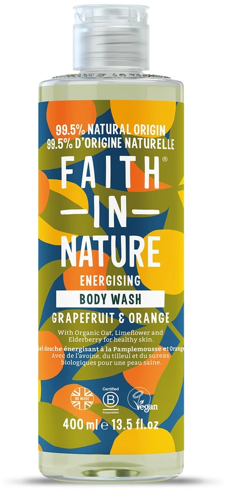 FAITH IN NATURE kūno prausiklis Grapefruit Oranžinis, 400ml