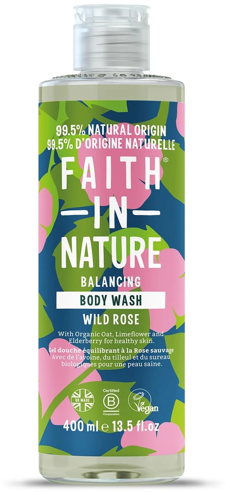 Dušo gelis su erškėtuogių aliejumi Laukinė Rožė, Faith In Nature, 400ml