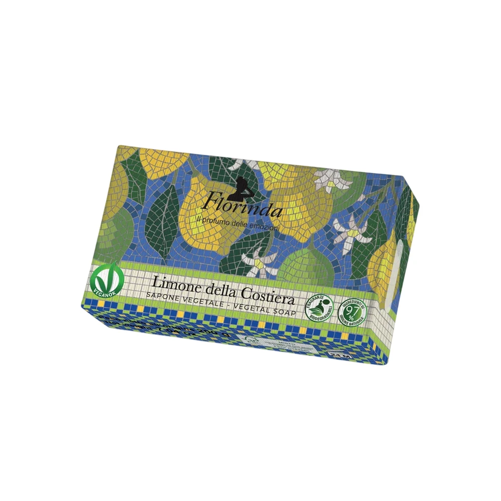 La Dispensa Florinda Mosaico muilas augalinis, rankų darbo, parfumuotas, Pakrantės Citrinų aromato, 100 g