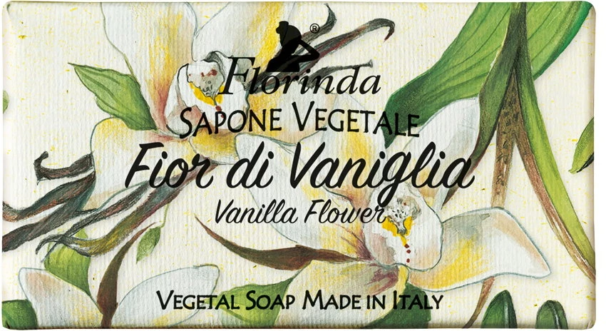 La Dispensa Florinda muilas augalinis, rankų darbo, parfumuotas, Vanilės žiedų aromato, 100 g