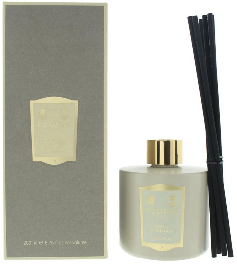 Drėkintuvas Floris Of London Oud ir kašmyro kvapo lazdelių difuzorius Aroma difuzorius lazdelėmis, 200 ml