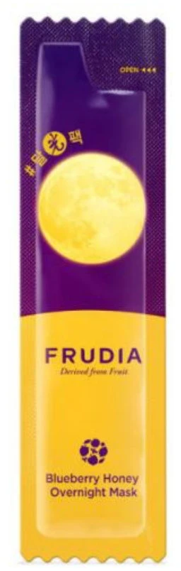 „Frudia Delivered From Fruit“ mėlynių ir medaus drėkinamoji naktinė kreminio kaukė veidui, 5 ml