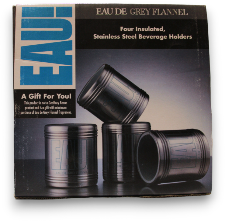 Set, Geoffrey Beene, Eau de Pilkas Flannel, Metal Cup Holder, Pilkas, 4 pcs