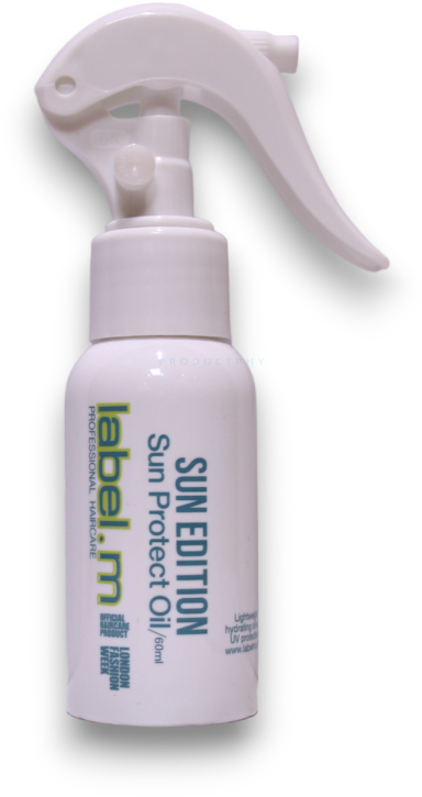Label.M „Get Wet Sun Edition“ rinkinys. M: „Sun Editon“ UV filtro plaukų lakas stiprinimui, 50 ml + „Sun Editon“ plaukų aliejus su UV filtru, atgaivinantis spindesį ir atkuriantis spindesį, 60 ml + „Sun Editon“ plaukų šampūnas drėkinimui, 60 ml + „Sun Editon“ plaukų šampūnas su UV filtru.