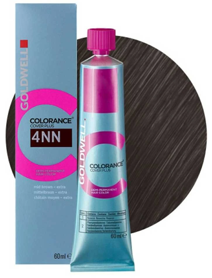 „Goldwell Colorance“ pusiau permanentiniai plaukų dažai 4NN intensyvi vidutinė ruda spalva, 60 ml