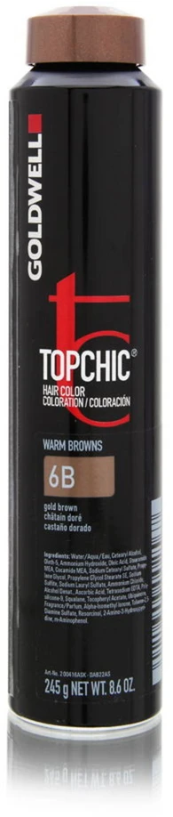 Goldwell TopChic Permanent Hair Dye 6B Gold Brown, 250 ml