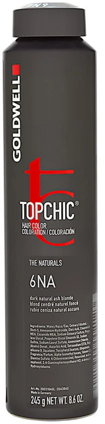 Goldwell TopChic Permanent Hair Dye 6NA Dark Natural Ash Skirtas šviesiems plaukams, 250 ml