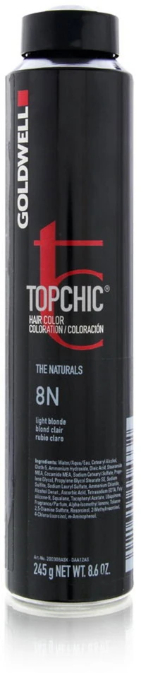 Goldwell TopChic Permanent Hair Dye 8N Light Skirtas šviesiems plaukams, 250 ml