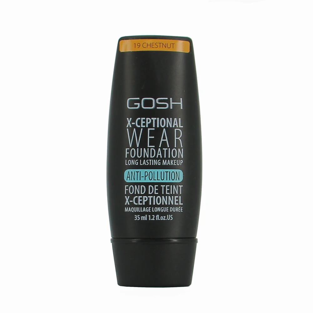 Gosh, X-Ceptional Wear, Vitamin E, Long Lasting, Kreminis Foundation, 19, Chestnut, 30 ml