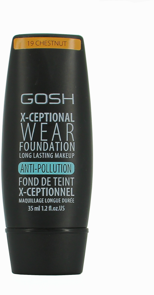 "Gosh X-Ceptional Wear Foundation" ilgalaikis makiažo pagrindas 19 kaštoninis 35ml
