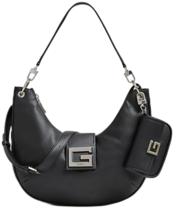 Guess, Brightside, Poliuretano Tekstilinis Krepšys, Mini, Juodas, Moterims