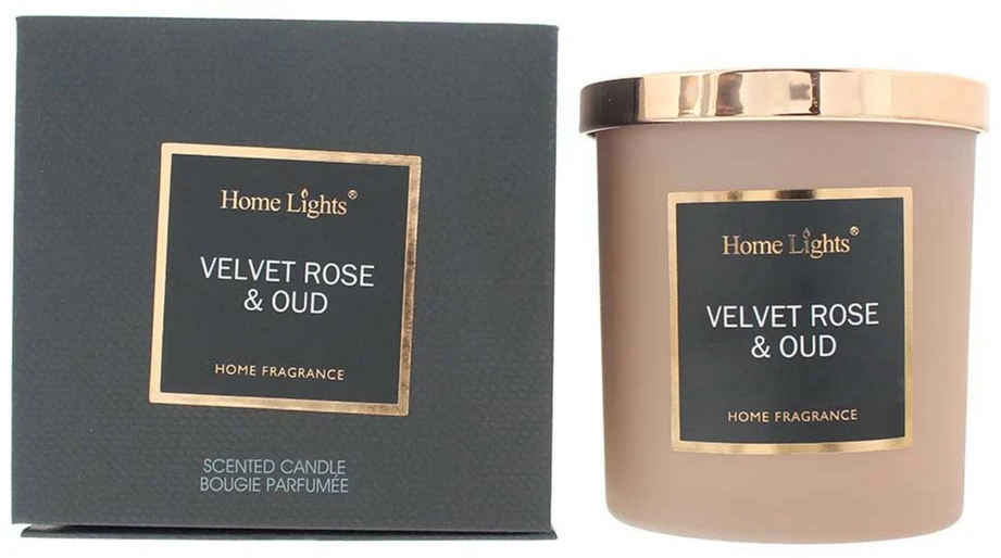 Home Lights Velvet Rose & Oud kvapioji žvakė, 215 g