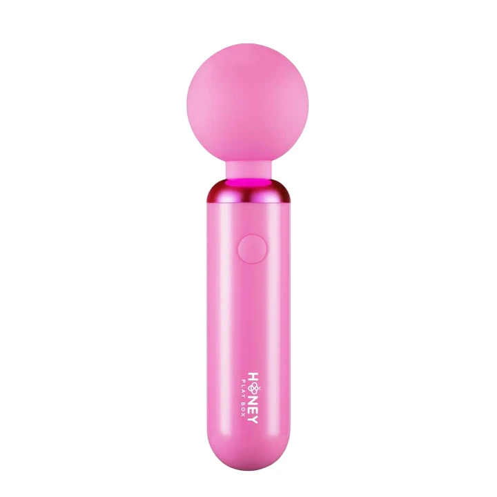 Honey Play Box, Pomi Wand, Clitoral Wand Vibrator, 10 Vibrating Modes, USB Rechargeable, Silicone+ABS, 17.60 × 4.70 × 4.70 cm, Rožinė