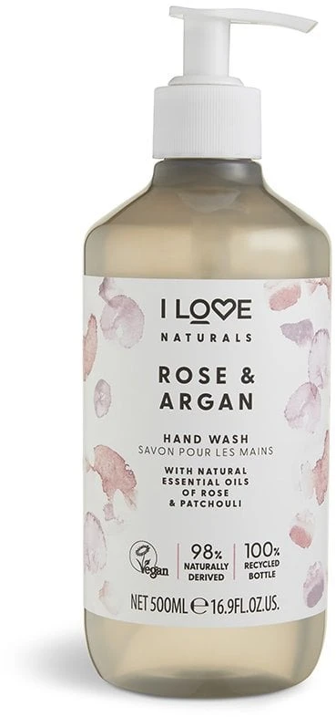 „I Love Naturals Collection“ skystas muilas rankoms su rožių ir argano skoniu, 500 ml