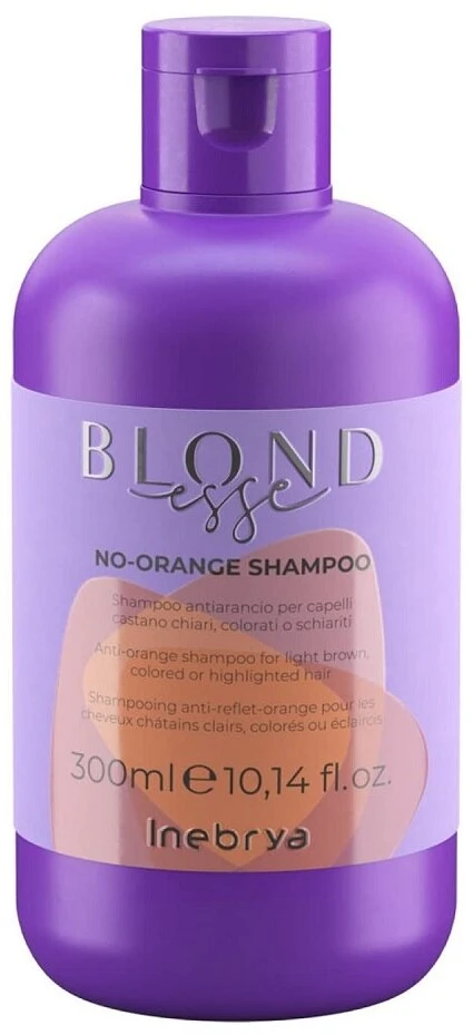 Inebrya BLONDesse No-Oranžinis Šampūnas oranžinius tonus neutralizuojantis plaukų šampūnas, 300 ml