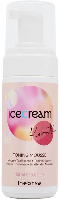 Inebrya Ice Kreminis Keratin Toning Mousse tonuojančios plaukų putos su remineralizuojančiu poveikiu, 150 ml