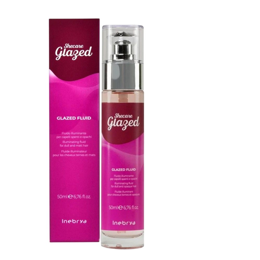 Inebrya SheCare Glazed Illuminating Fluid fluidas blankiems plaukams, 50 ml