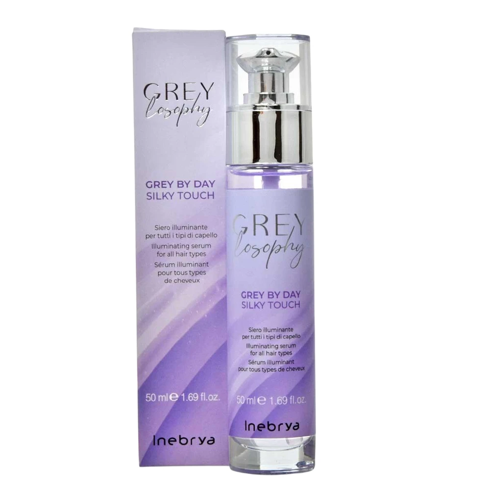 Inebrya GreyLosophy Pilkas By Day Silky Touch Serum šviesinantis serumas visų tipų plaukams, 50 ml