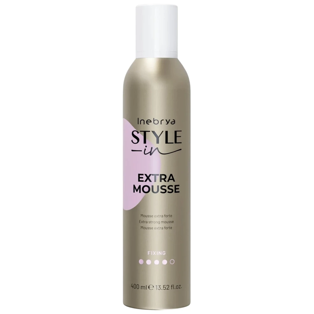 Inebrya Style-In Extra Mousse itin stiprios fiksacijos plaukų putos, 400 ml