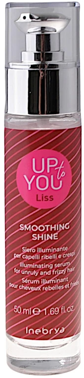 Inebrya Up To You Liss Smoothing Shine Illuminating Serum spindesio suteikiantis serumas nepaklusniems / besišiaušiantiems plaukams, 50 ml