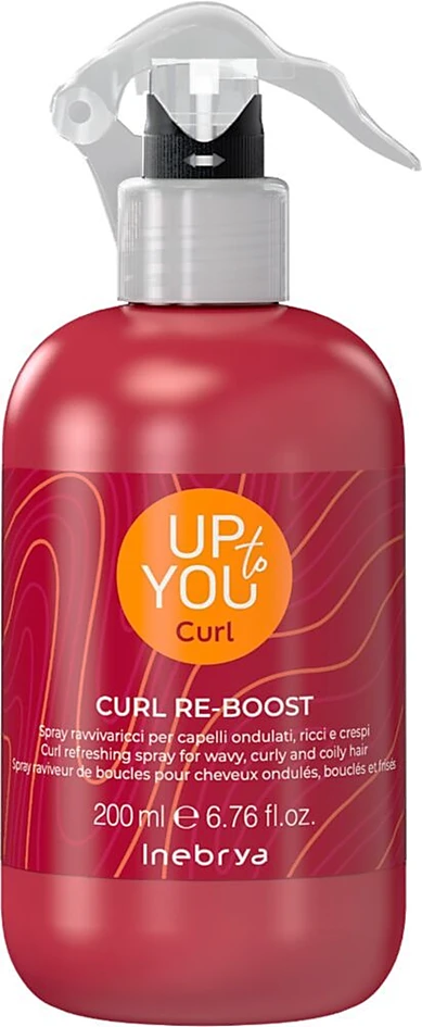 Inebrya Up To You Curl Re-Boost Purškiklis atgaivinantis purškiklis garbanotiems / banguotiems plaukams, 200 ml